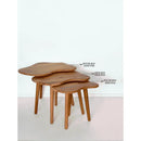 3-piece Cloud Nesting Table Set Solid Natural Wood - Scandinavian Style Chic AndModern Design