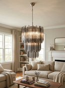 Fantastic Murano Prisms Smoked Transparent Chandelier