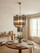 Fantastic Smoked Murano Glass Tube Chandelier