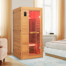 Far Infrared Wooden Sauna Room with Bluetooth Speakers and Oxygen Ionizer for 1-2 person by DirectDeals