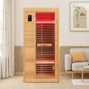 Far Infrared Wooden Sauna Room with Bluetooth Speakers and Oxygen Ionizer for 1-2 person by LJGDeals