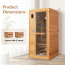 Far Infrared Wooden Sauna Room with Bluetooth Speakers and Oxygen Ionizer for 1-2 person by LJGDeals