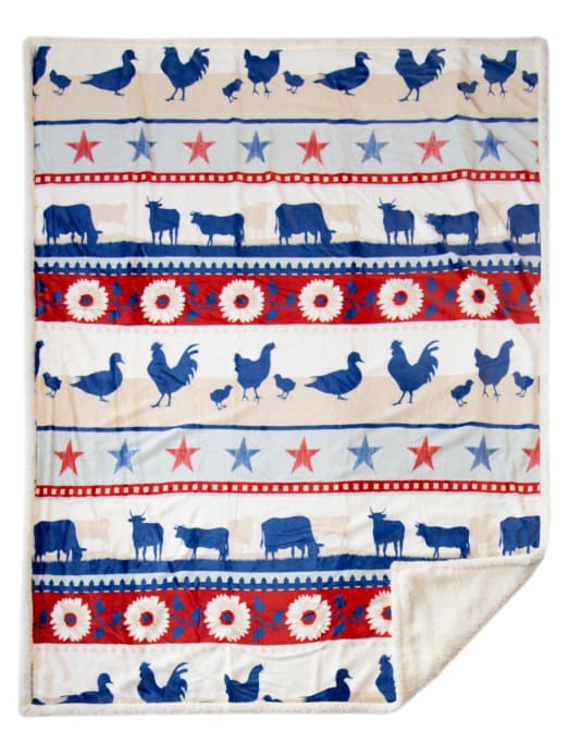 Farm Plush Throw