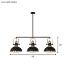 GobekUsa Farmhouse 3-Light Island Pendant with Black Metal Dome Shade for Dining Room Down Lighting