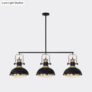 GobekUsa Farmhouse 3-Light Island Pendant with Black Metal Dome Shade for Dining Room Down Lighting