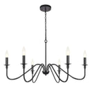 GobekUsa Black 6-Light Chandelier, Wrought Iron Farmhouse Pendant Light, Classic Candle Fixture