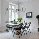 GobekUsa Black 6-Light Chandelier, Wrought Iron Farmhouse Pendant Light, Classic Candle Fixture