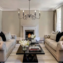 GobekUsa Black 6-Light Chandelier, Wrought Iron Farmhouse Pendant Light, Classic Candle Fixture