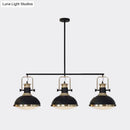 GobekUsa Farmhouse 3-Light Island Pendant with Black Metal Dome Shade for Dining Room Down Lighting