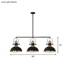 GobekUsa Farmhouse 3-Light Island Pendant with Black Metal Dome Shade for Dining Room Down Lighting