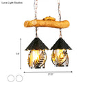 GobekUsa Farmhouse Black Hanging Lamp for Restaurant Island Lighting with 3 Lights, Cylinder White Fabric/Clear Glass Shade