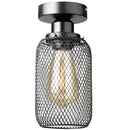 Farmhouse black metal cage ceiling light bedroom mesh design by Decorbites