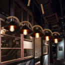 GobekUsa Black Metal & Rope Pendant Light - Farmhouse Style with Wavy Conic Design, 3/5 Bulbs