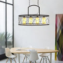 GobekUsa Farmhouse 4-Head Island Lamp with Metal Oblong Mesh Shade in Stylish Black