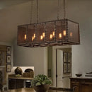 GobekUsa Stylish Black Pendant Lamp with Rectangle Wire Net Metal Shade for Farmhouse Dining Room and Island Lighting