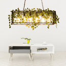 GobekUsa Farmhouse Style Bronze Wrought Iron Hanging Lamp with 6 Lights - Perfect for Restaurants