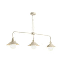 GobekUsa Farmhouse Cone Shade Island Pendant Light with 3 Iron Heads, Distressed White Finish