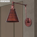 GobekUsa Farmhouse Cone Wall Sconce - Black/Rust Iron Lighting Fixture for Bedroom
