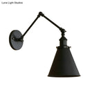GobekUsa Farmhouse Cone Wall Sconce - Black/Rust Iron Lighting Fixture for Bedroom