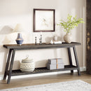 Farmhouse Console Table, 70.9" Entryway Table 2-Tier Sofa Table