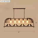 GobekUsa Farmhouse Metal Black Finish Birdcage Kitchen Island Suspension Light Fixture