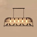 GobekUsa Farmhouse Metal Black Finish Birdcage Kitchen Island Suspension Light Fixture