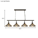 GobekUsa Farmhouse Metal Pendant Island Chandelier in Black for Dining Room with 3/4 Lights