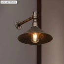 GobekUsa Farmhouse Style Antique Brass Wall Sconce with Metallic Cone & Pipe - 1 Head Dining Room Lighting