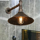 GobekUsa Farmhouse Style Antique Brass Wall Sconce with Metallic Cone & Pipe - 1 Head Dining Room Lighting