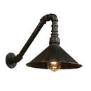 GobekUsa Farmhouse Style Antique Brass Wall Sconce with Metallic Cone & Pipe - 1 Head Dining Room Lighting