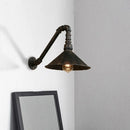 GobekUsa Farmhouse Style Antique Brass Wall Sconce with Metallic Cone & Pipe - 1 Head Dining Room Lighting
