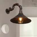 GobekUsa Farmhouse Style Antique Brass Wall Sconce with Metallic Cone & Pipe - 1 Head Dining Room Lighting