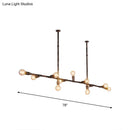 GobekUsa Farmhouse Style Antique Bronze Island Pendant Light - 7/11 Lights Exposed, Wrought Iron Hanging Design