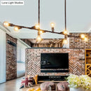 GobekUsa Farmhouse Style Antique Bronze Island Pendant Light - 7/11 Lights Exposed, Wrought Iron Hanging Design