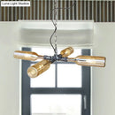 GobekUsa Farmhouse Style Smoke Gray/Blue Bottle Ceiling Lighting - Glass Hanging Lamp (3/4/5 Lights) in Aged Silver/Black