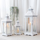 Set of 3 18''&13"&10"High White Hexagonal Decorative Hanging Lantern