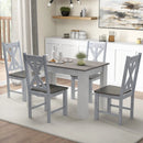 Farmhouse Chair Set of 2 with Rubber Wood Frame and Elegant Hollowed Backrest-Gray by LJGDeals