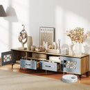 Farmhouse TV Stand for TVs up to 80 Inch with 2 Drawers by LJGDeals