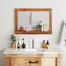 Farmhouse Wall Mirror with Shelf and Teak Wood Frame by LJGDeals
