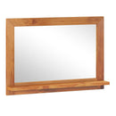 Farmhouse Wall Mirror with Shelf and Teak Wood Frame by LJGDeals