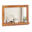 Farmhouse Wall Mirror with Shelf and Teak Wood Frame by LJGDeals