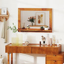 Farmhouse Wall Mirror with Shelf and Teak Wood Frame by LJGDeals
