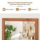 Farmhouse Wall Mirror with Shelf and Teak Wood Frame by LJGDeals