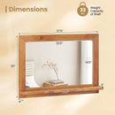 Farmhouse Wall Mirror with Shelf and Teak Wood Frame by LJGDeals