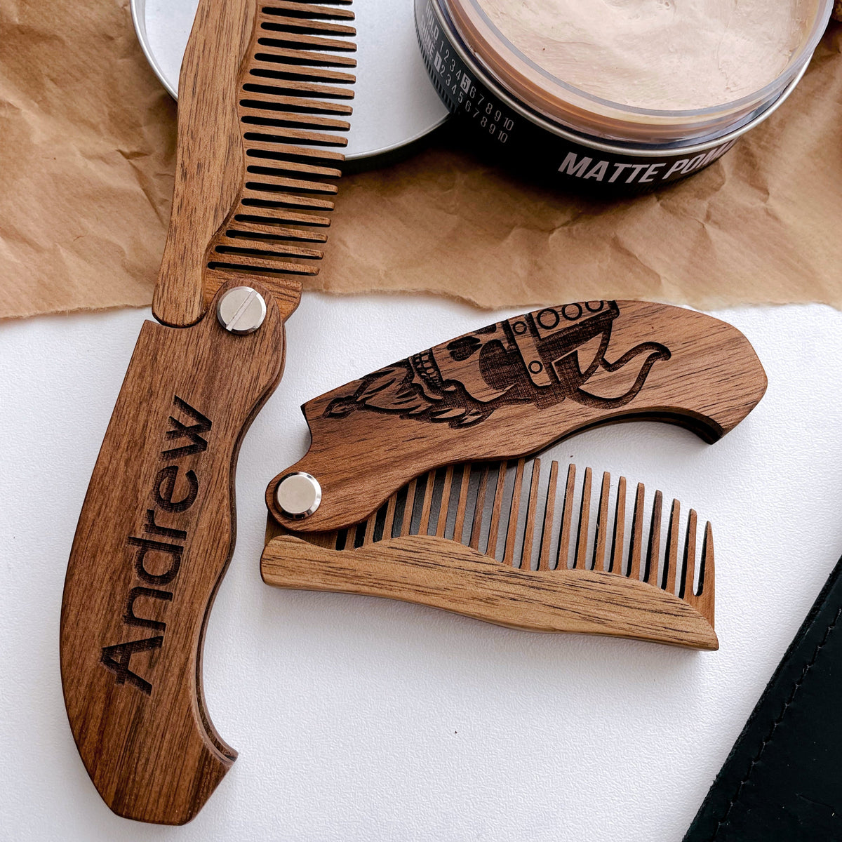 Wooden Beard Comb – Viking Design, photo 9 of 13