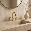 Widespread 3 Holes Solid Unlacquered Brass Faucet - Vanity Sink Faucet