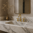 Widespread 3 Holes Solid Unlacquered Brass Faucet - Vanity Sink Faucet