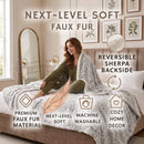 DaDa Bedding Luxury Dreamy Milky White & Purple Sherpa Backside Faux Fur Throw Blanket (M3395)