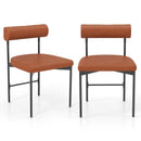 Faux Leather Upholstered Kitchen Side Chair Set of 2 with Curved and Padded Backrest by LJGDeals