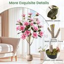 Faux Wedding Flower Plant with Elegant PEVA Leaves and Multi-branch Trunks-Pink by LJGDeals